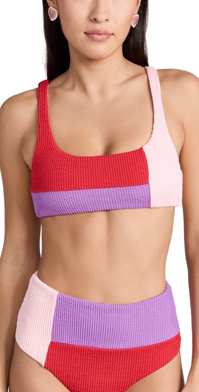 MINKPINK Cartagena Top Red Colour Block