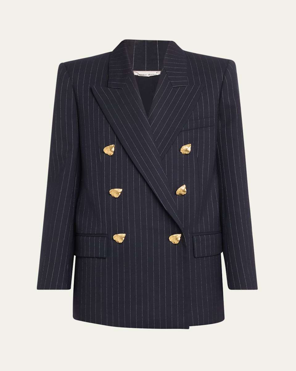 Pinstripe Tailoring Jacket with Gold-Tone Buttons