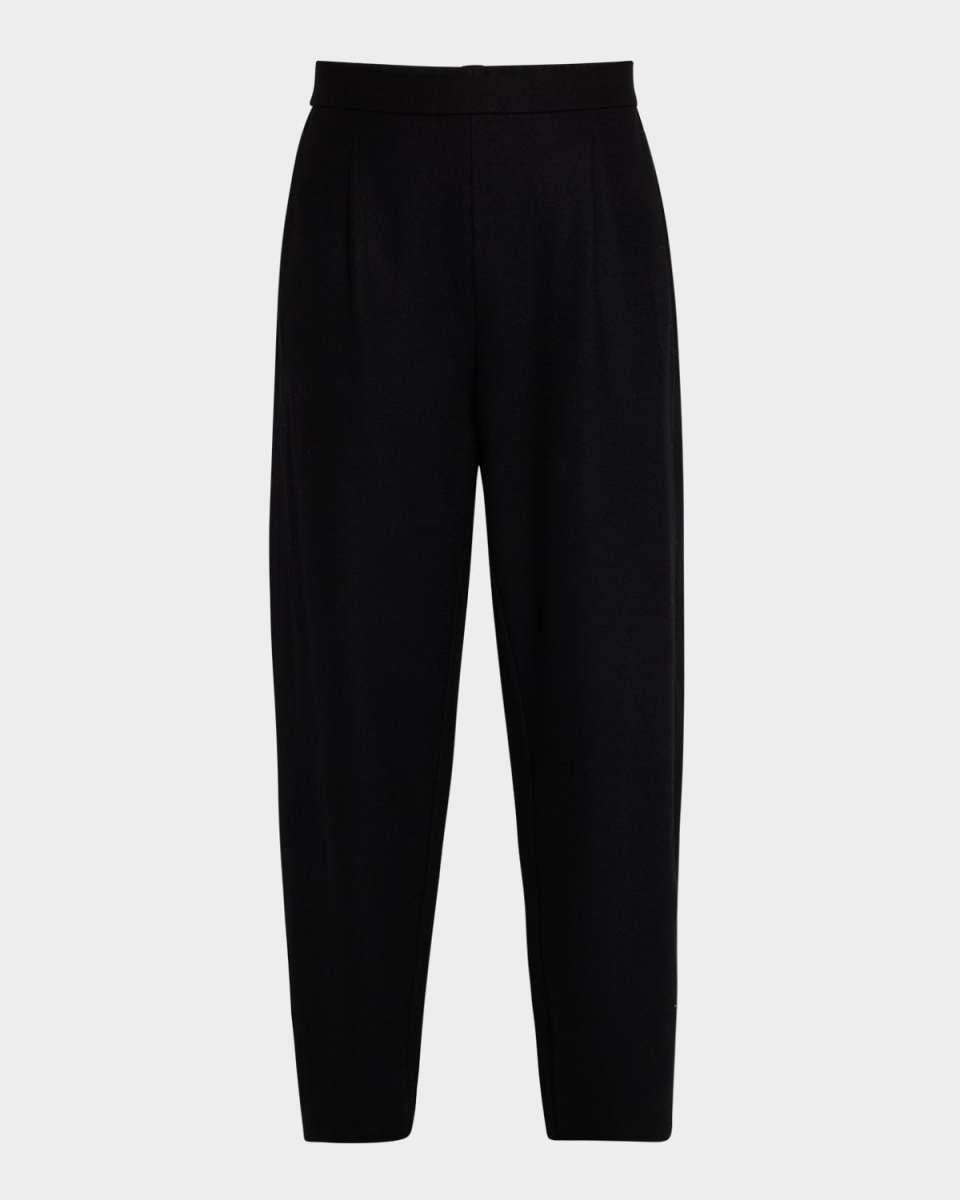 Cropped Wool Jersey Lantern Pants