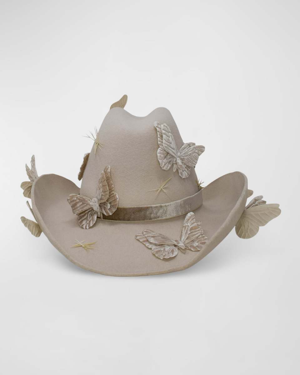 Britney Butterfly Felt Western Hat
