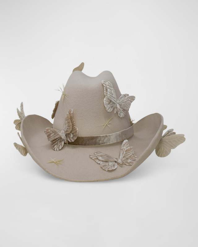 Britney Butterfly Felt Western Hat