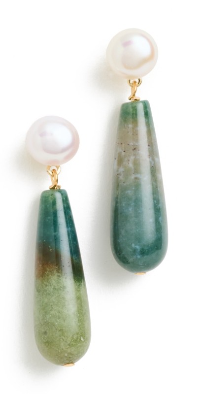 SHASHI Linnea Gemstone Earrings Pearl