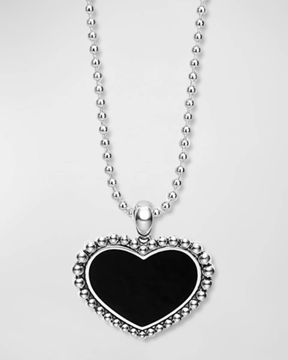 Maya 28mm Lapis Inlay Heart Pendant Necklace