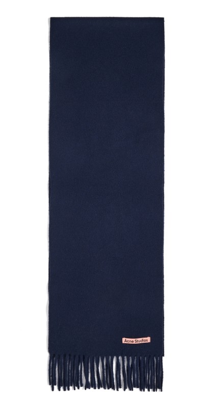 Acne Studios Canada Skinny Wool Scarf Navy Blu