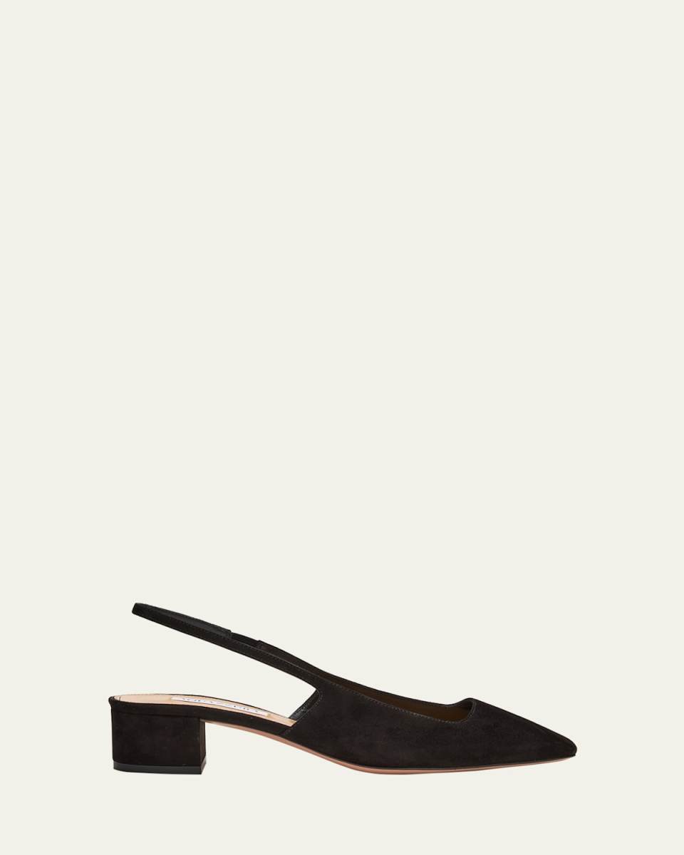 Ginza Suede Slingback Ballerina Pumps