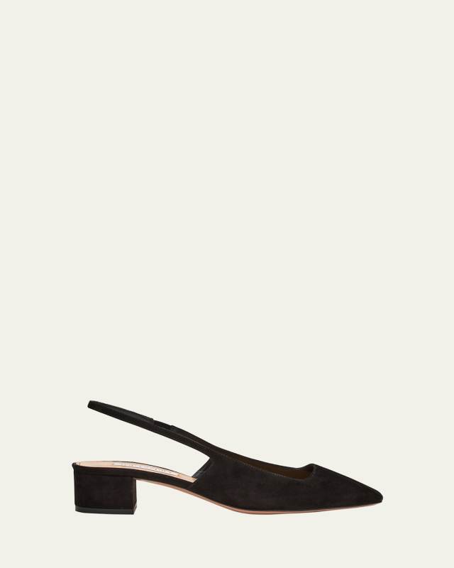 Ginza Suede Slingback Ballerina Pumps