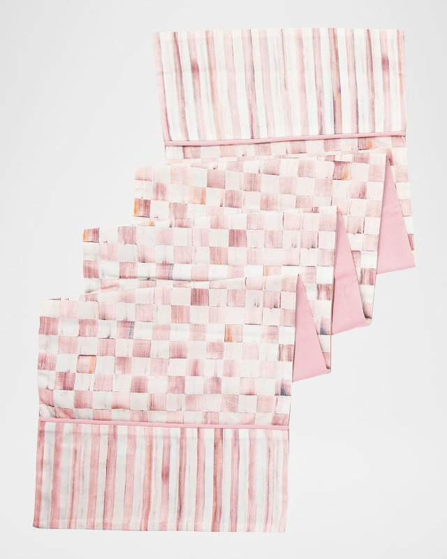 Rosy Check Table Runner, 14" x 17"