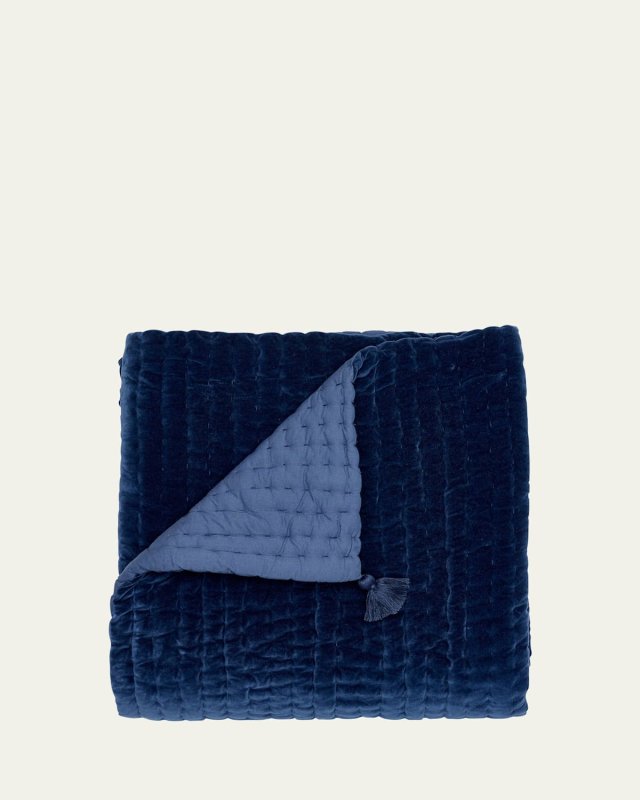 Quilted Velvet Throw Blanket, 50"