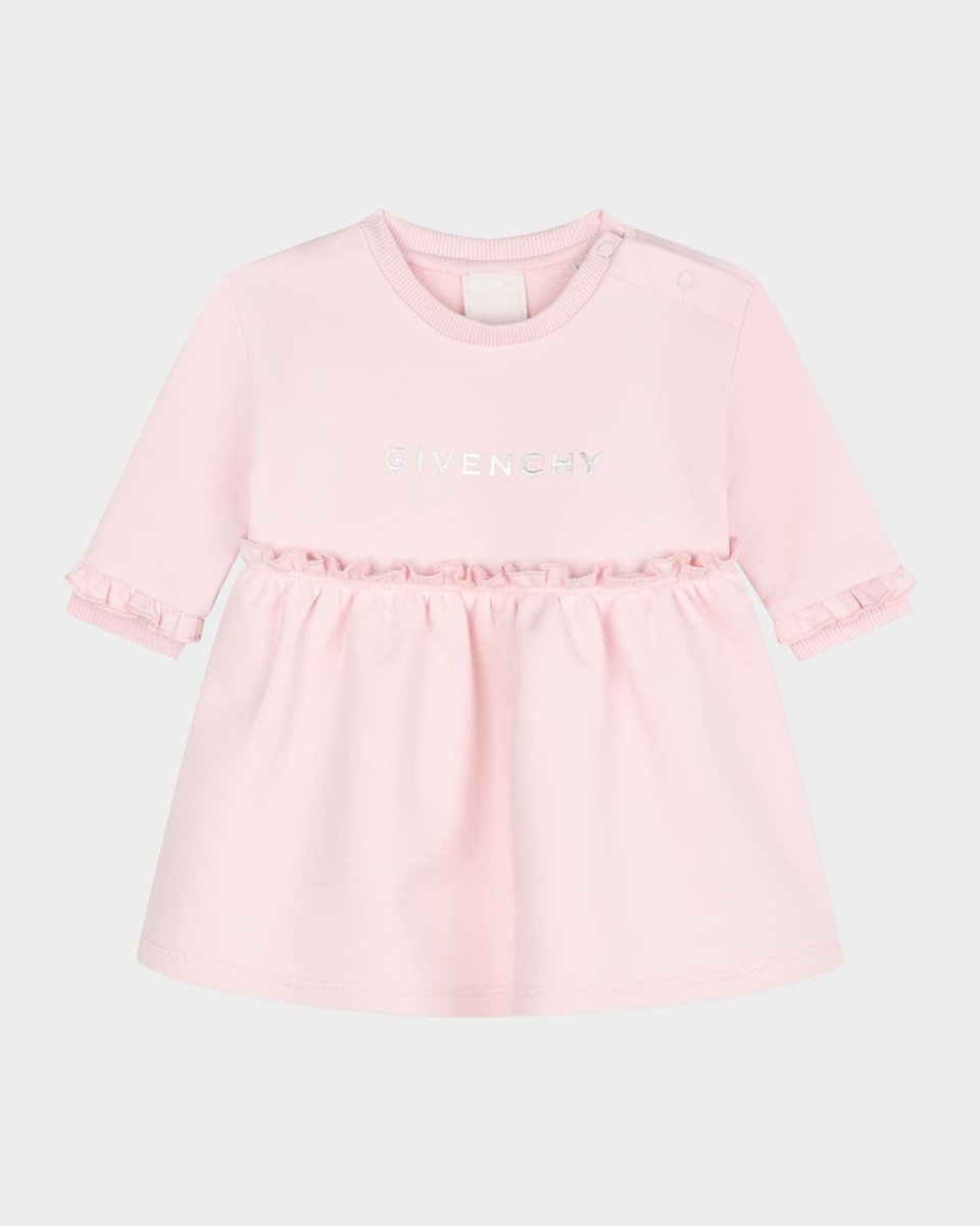 Girl's Logo-Embroidered Fleece Dress, Size 12M-
