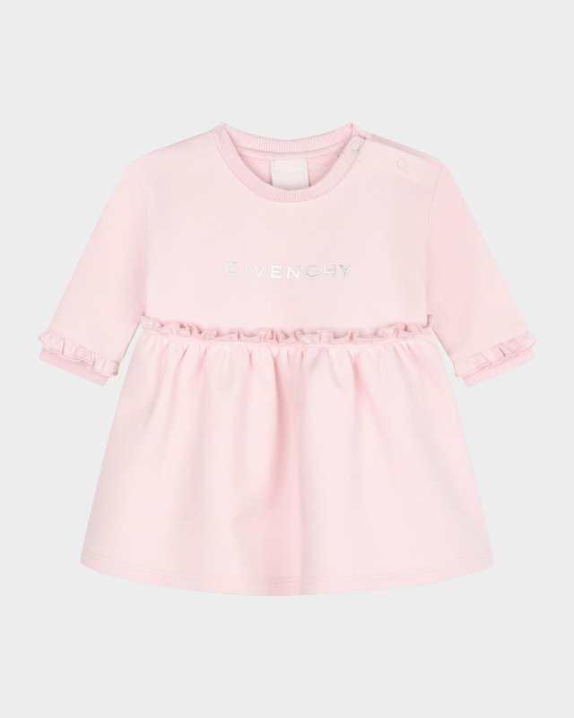Girl's Logo-Embroidered Fleece Dress, Size 12M-