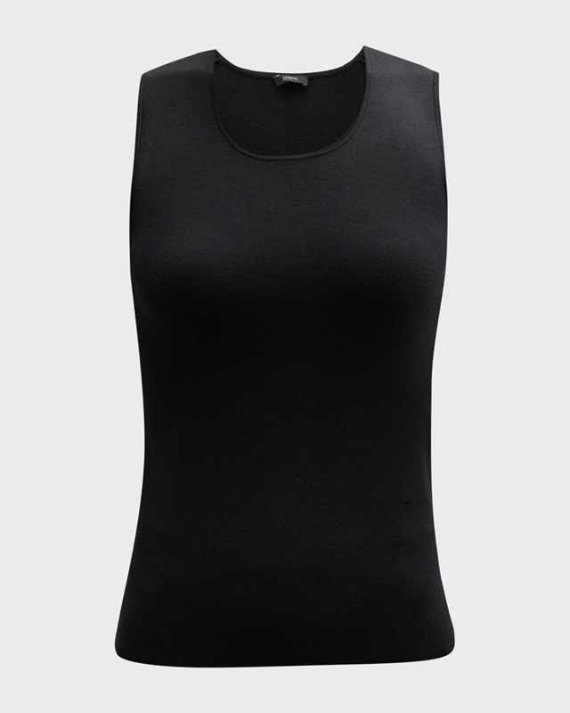 Scoop-Neck Stretch Silk Tank