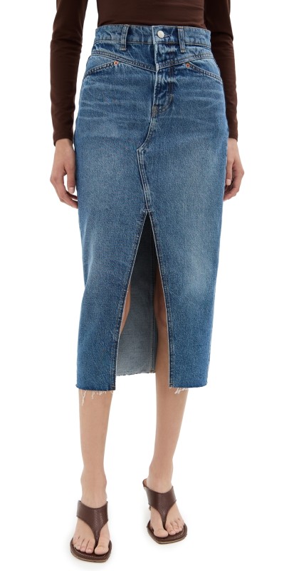 Reformation Jagger Denim Skirt Hemlock