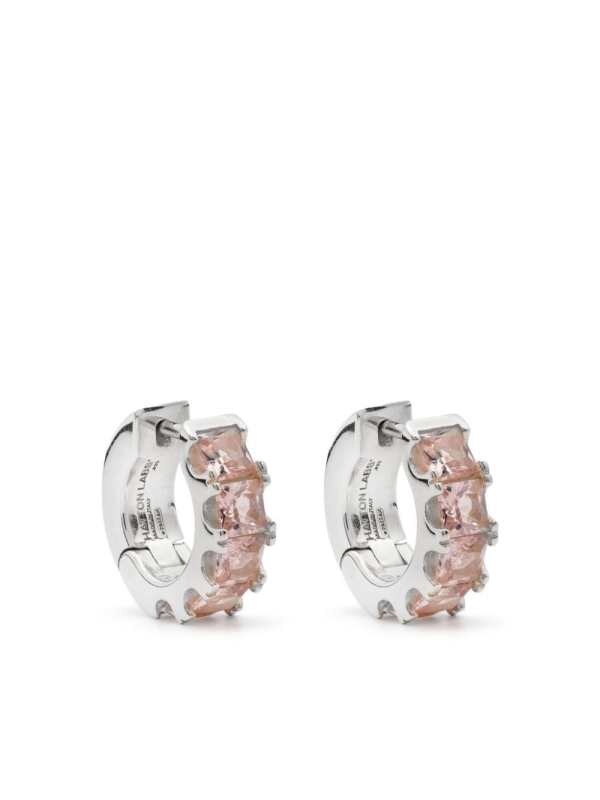 cubic zirconia-embellished hoop earrings