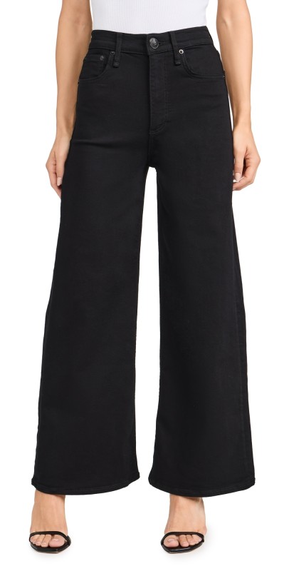 rag & bone Flexi Sofie High Rise Ankle Wide Jeans Black