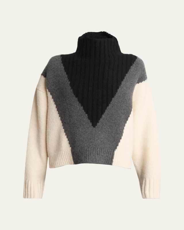 Alma Graphic Cashmere Turtleneck Sweater