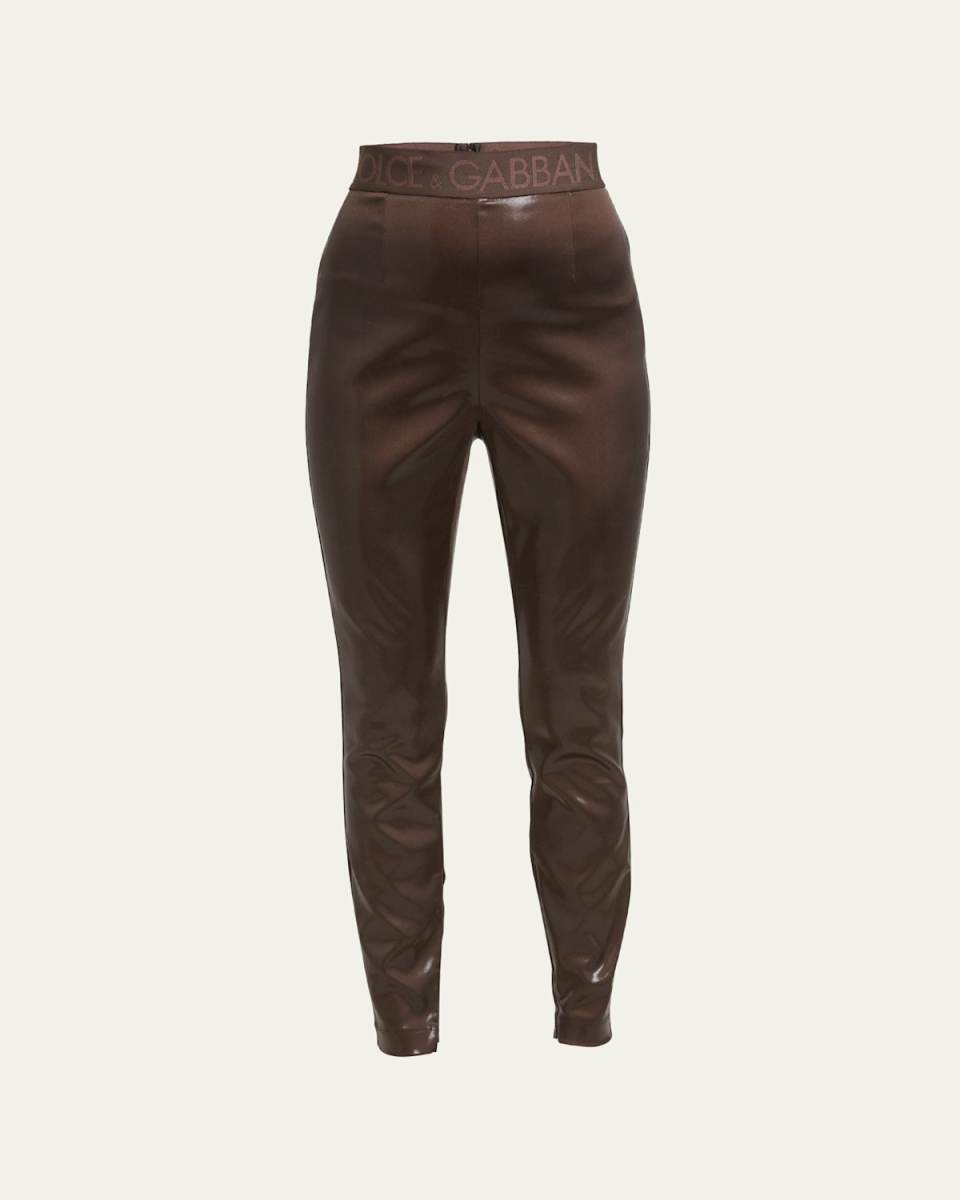 Logo Tape Stretch Laminated Pants