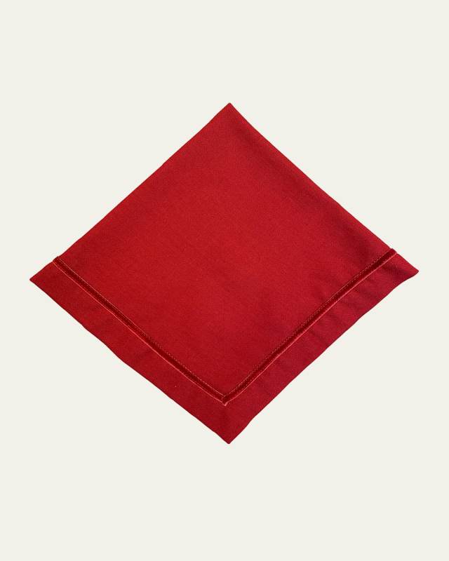 Velvet Trim Napkin - Ruby