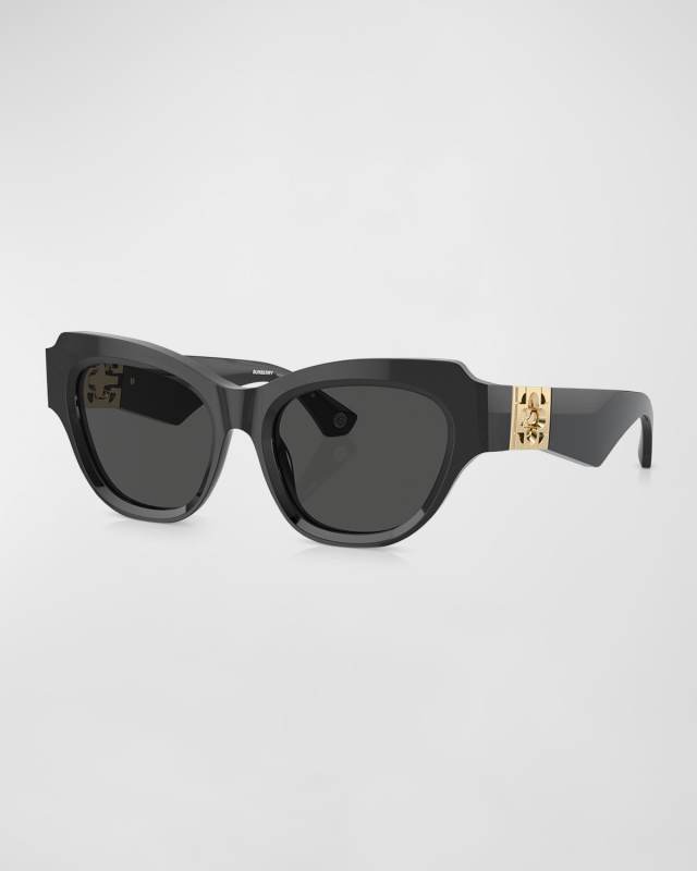 Beveled Acetate & Plastic Cat-Eye Sunglasses