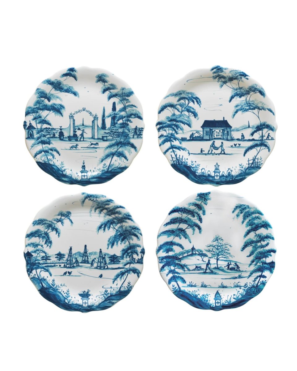 Country Estate Delft Blue Party Plate, Set of 4