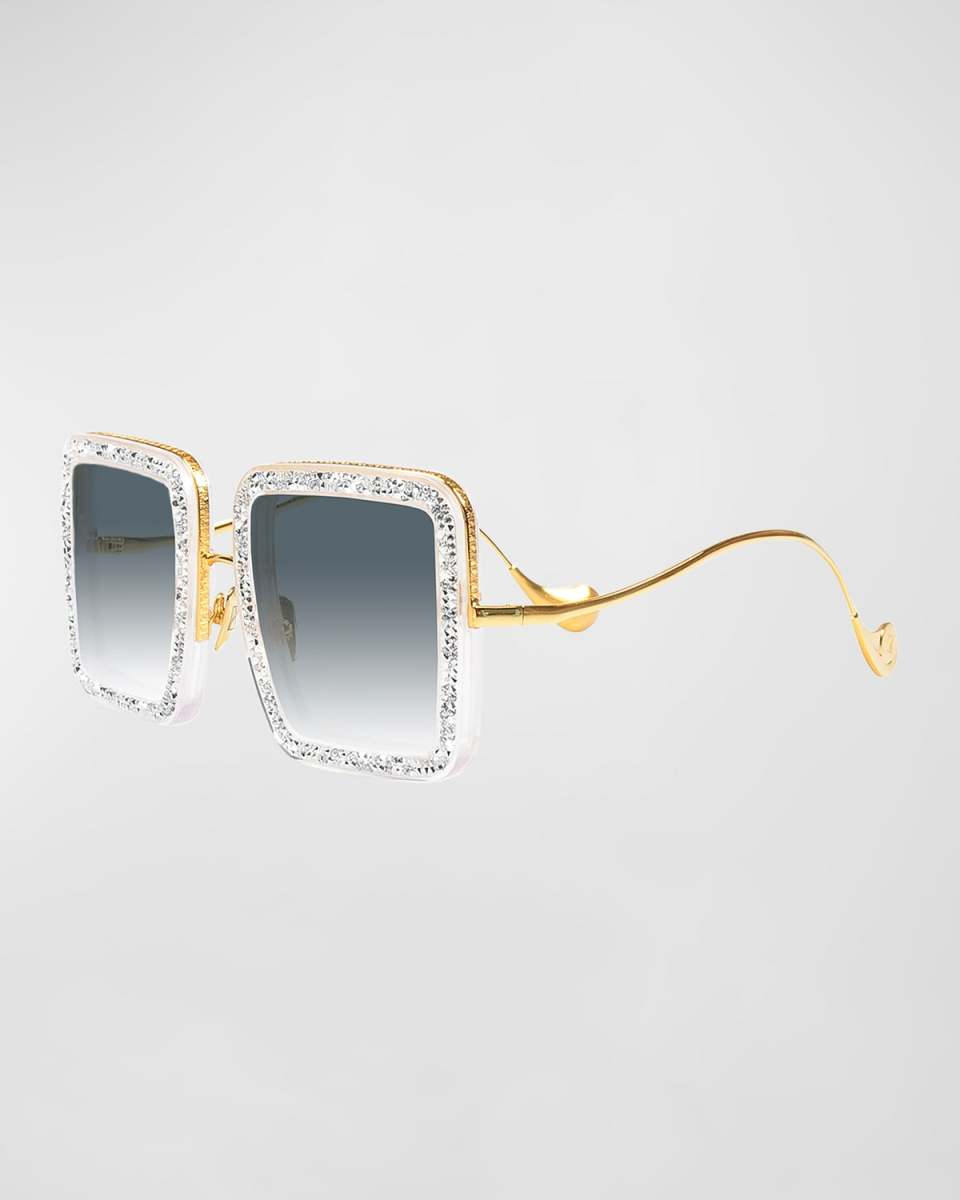 Beaming Sky Mixed-Media Square Sunglasses