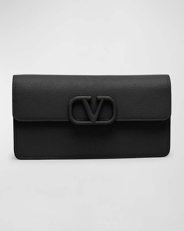 VLOGO Flap Leather Wallet on Chain