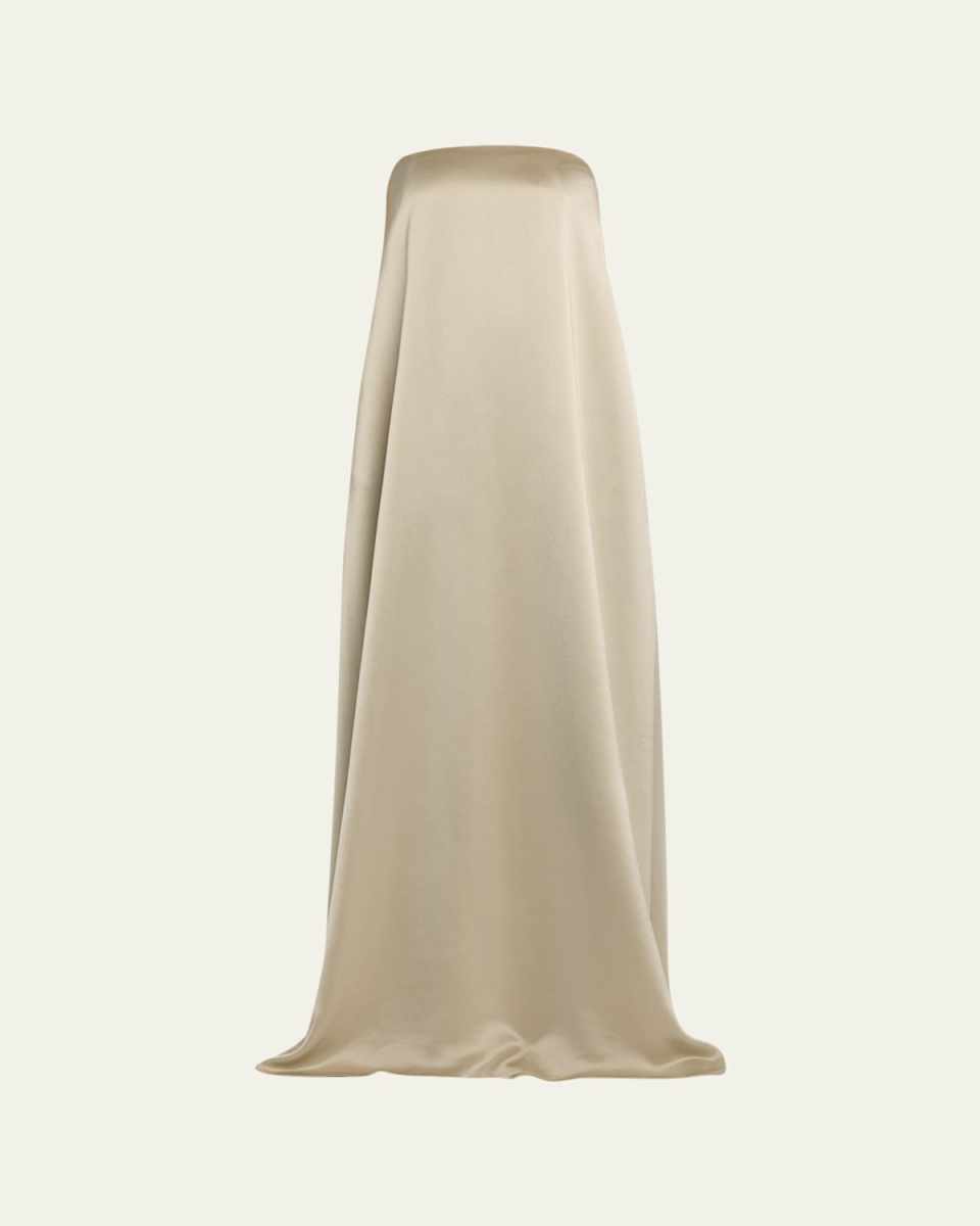 Delfina Satin Strapless Maxi Dress