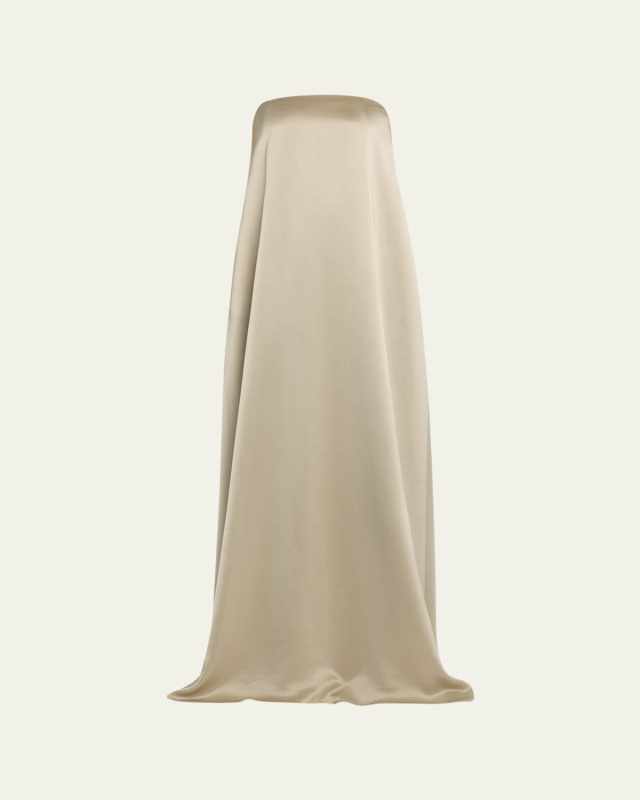 Delfina Satin Strapless Maxi Dress