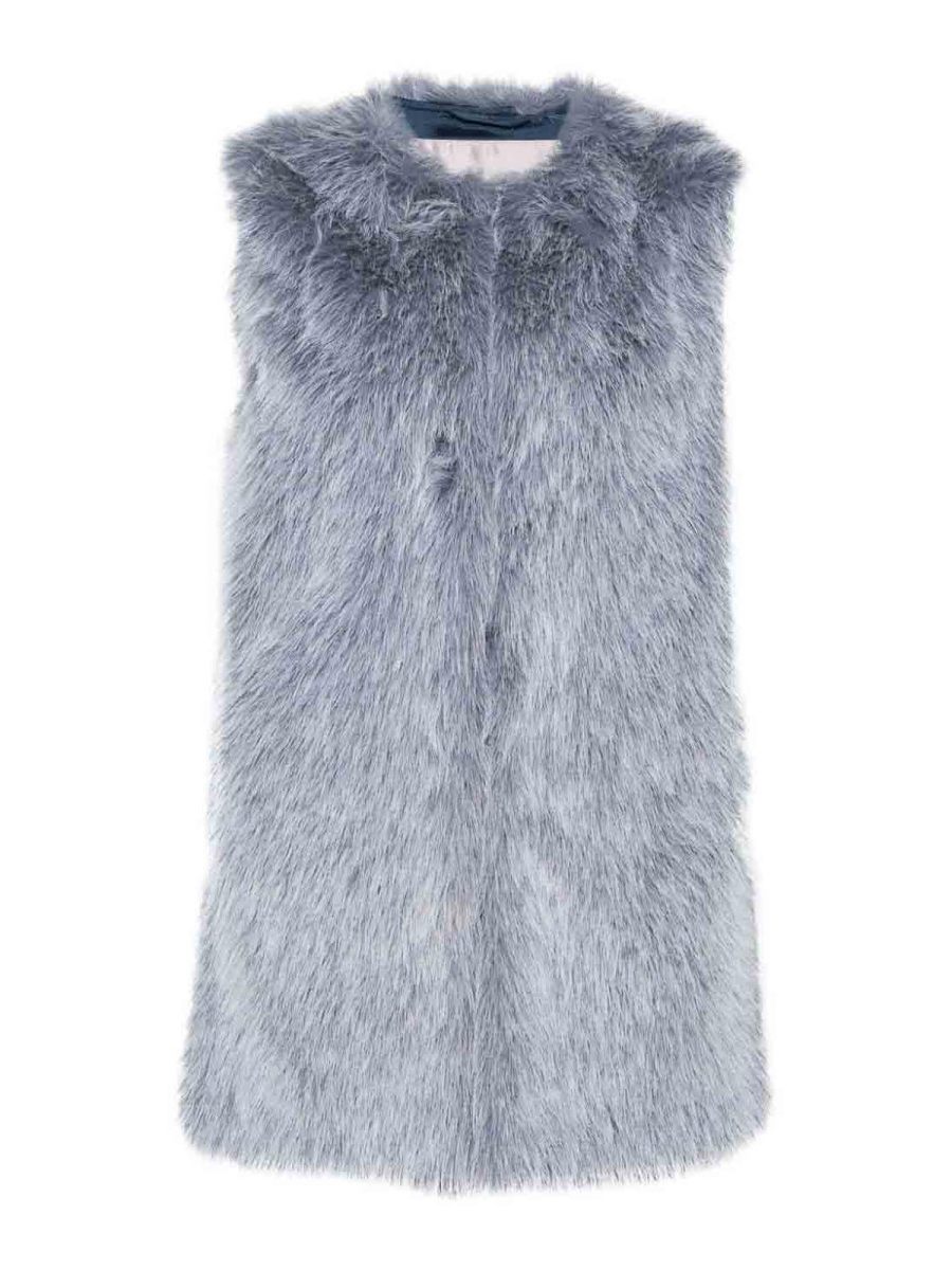 Herno Manteau En Fourrure - Foncé Délavé