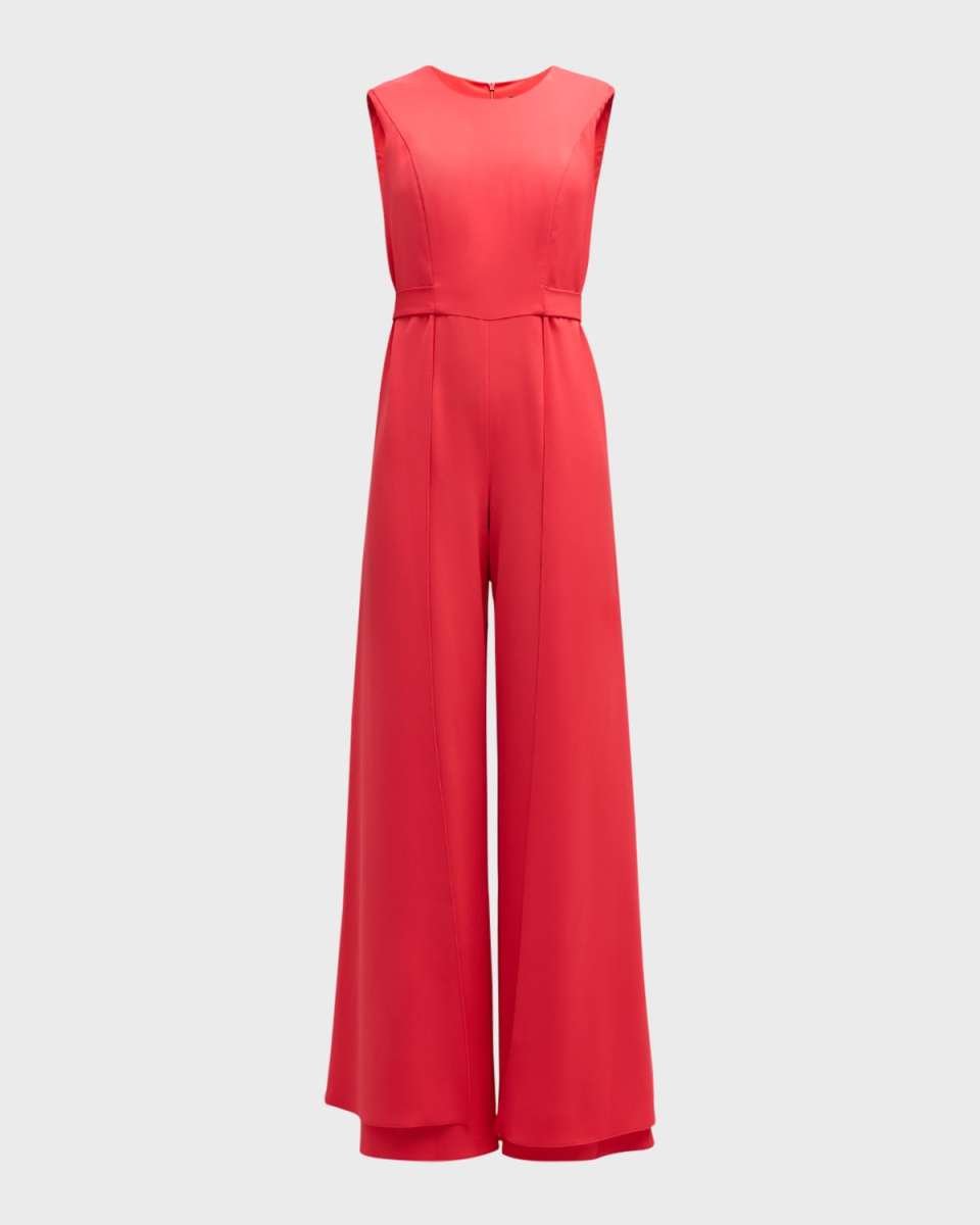Alistar Sleeveless Pleated Wide-Leg Jumpsuit