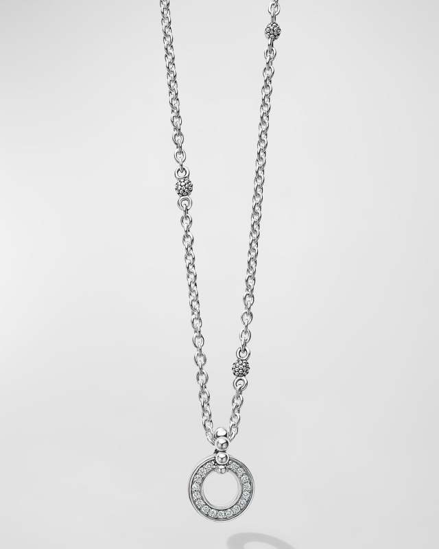 Caviar Spark Diamond Circle Pendant Necklace