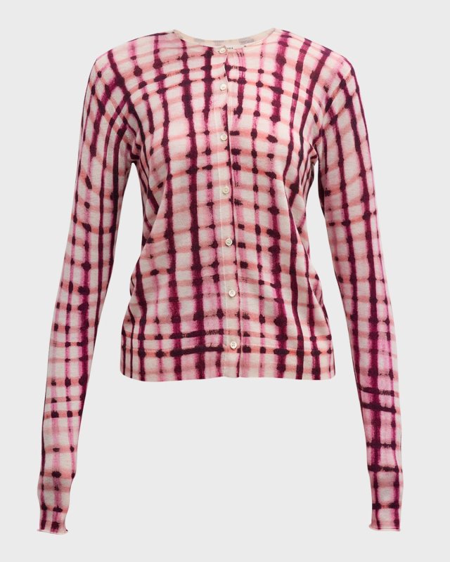 Delicate Statements Check-Print Cardigan