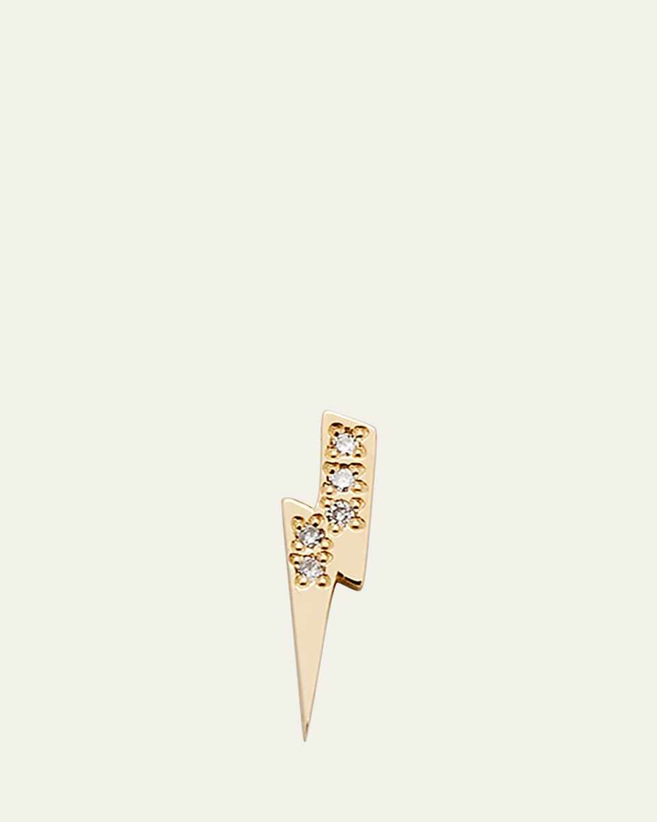 Lightning Bolt Single Stud Earring with Diamonds