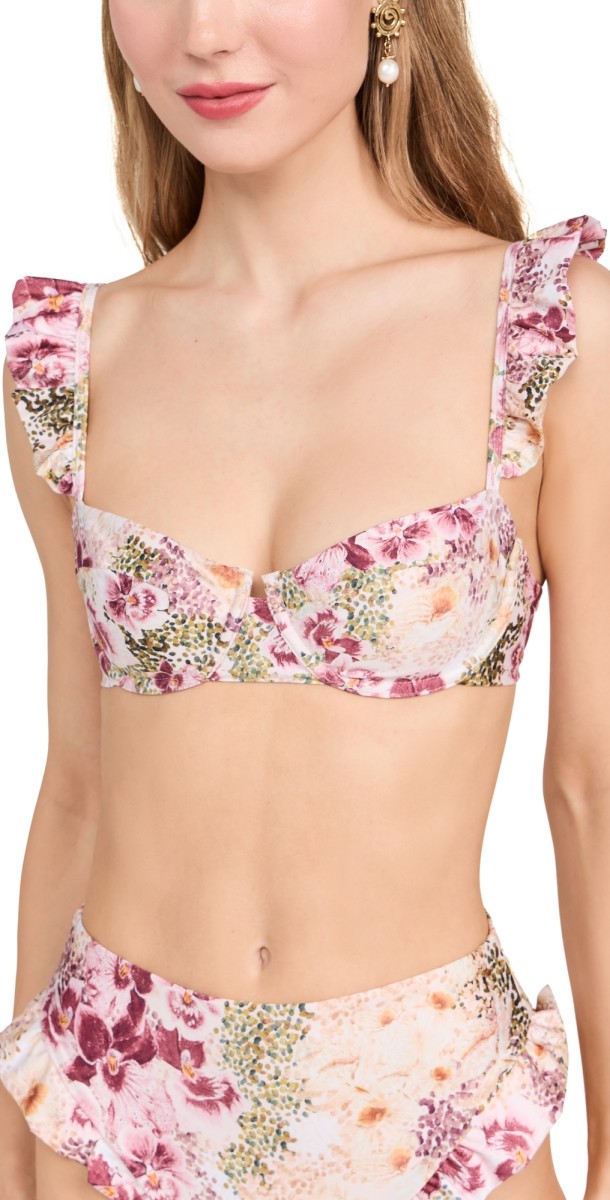 Agua by Agua Bendita Kiwi Florecer Bikini Top Multicolor