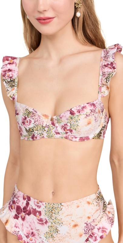 Agua by Agua Bendita Kiwi Florecer Bikini Top Multicolor