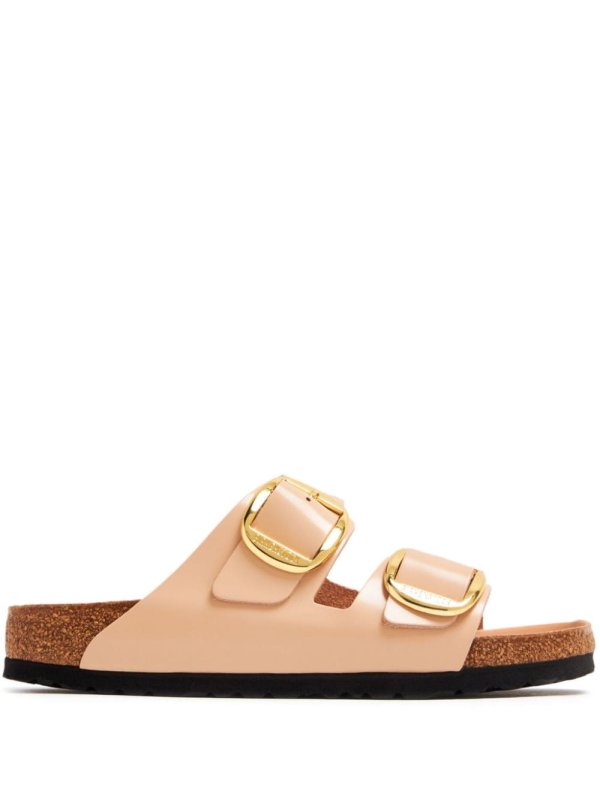 open-toe slip-on buckled leather sandals