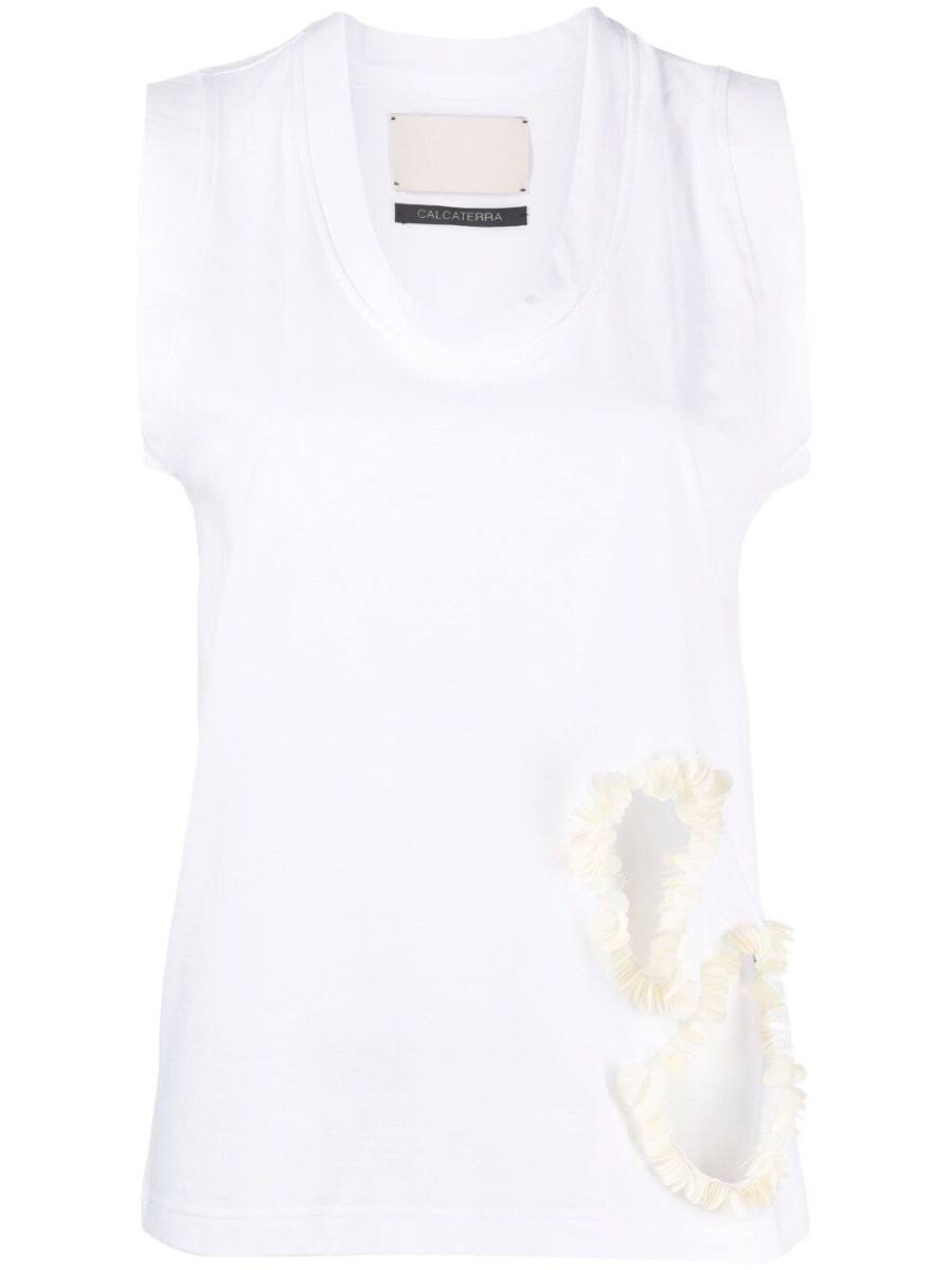 cut-out-detail cotton vest