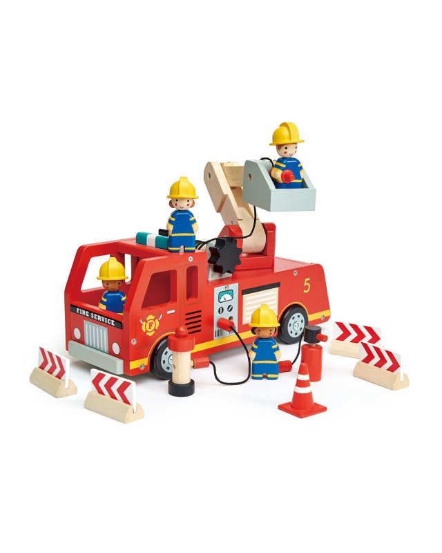 Kid's Fire Engine Wooden Toy Set