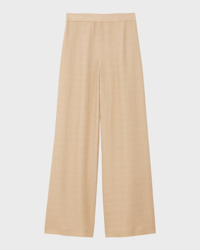 Mawn High-Rise Wide-Leg Jacquard Pants
