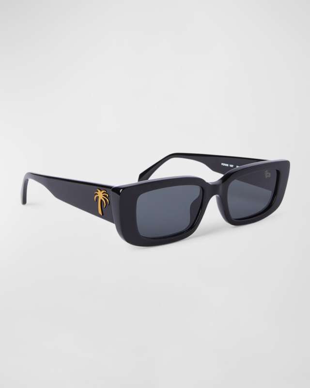 Yosemite Black Acetate Rectangle Sunglasses
