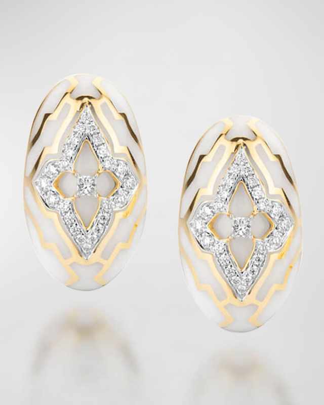 18K Yellow Gold Atlas White Gstaad Day Dreamer Earrings