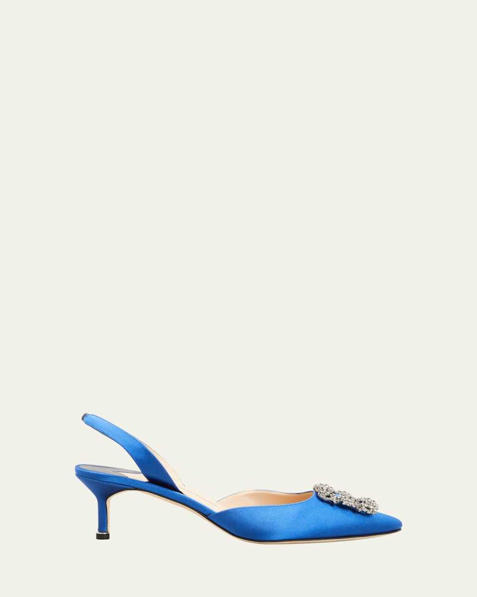 Hangisi Crystal Buckle Slingback Pumps