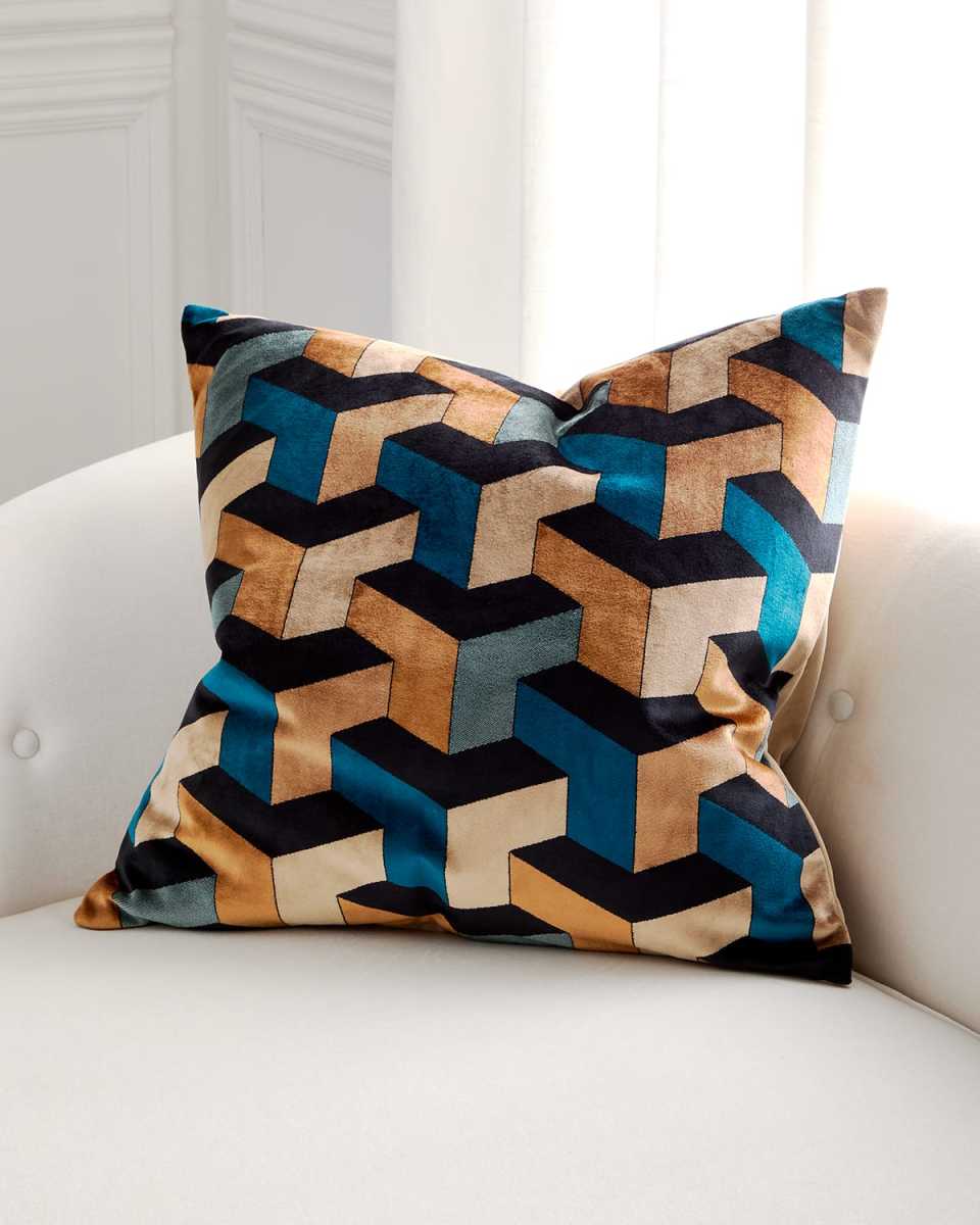 Escher Velvet Decorative Pillow, 24" Square