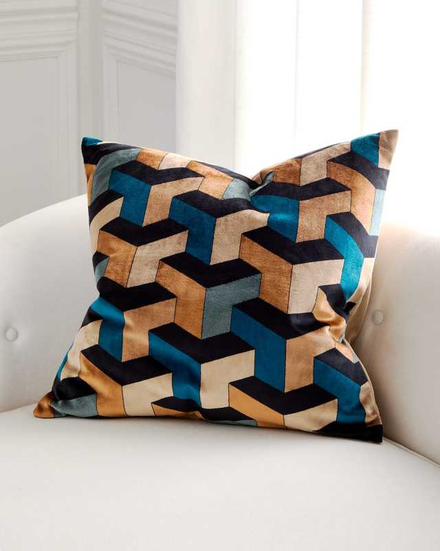 Escher Velvet Decorative Pillow, 24" Square