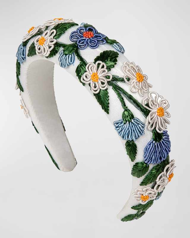 Mariana Voilette Headband w/ Floral Applique Details