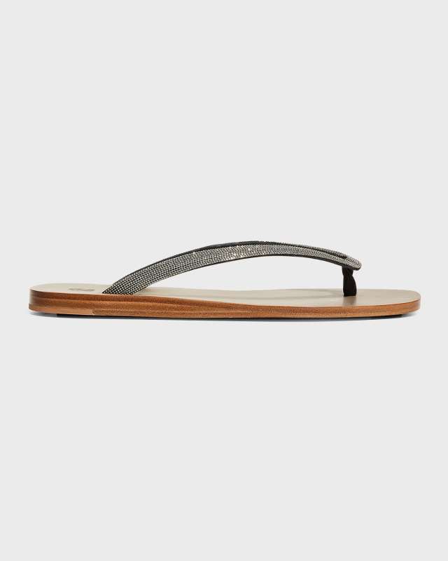 Monili Leather Thong Sandals