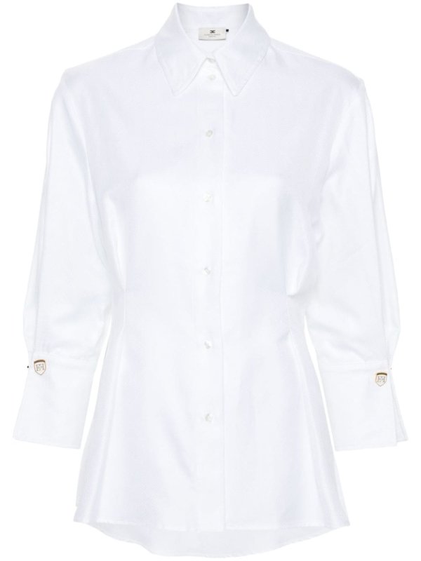 chevron-pattern poplin shirt