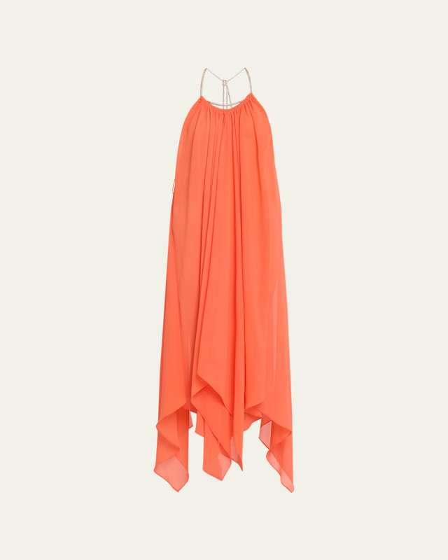 Joyce Embellished-Strap High-Low Dress