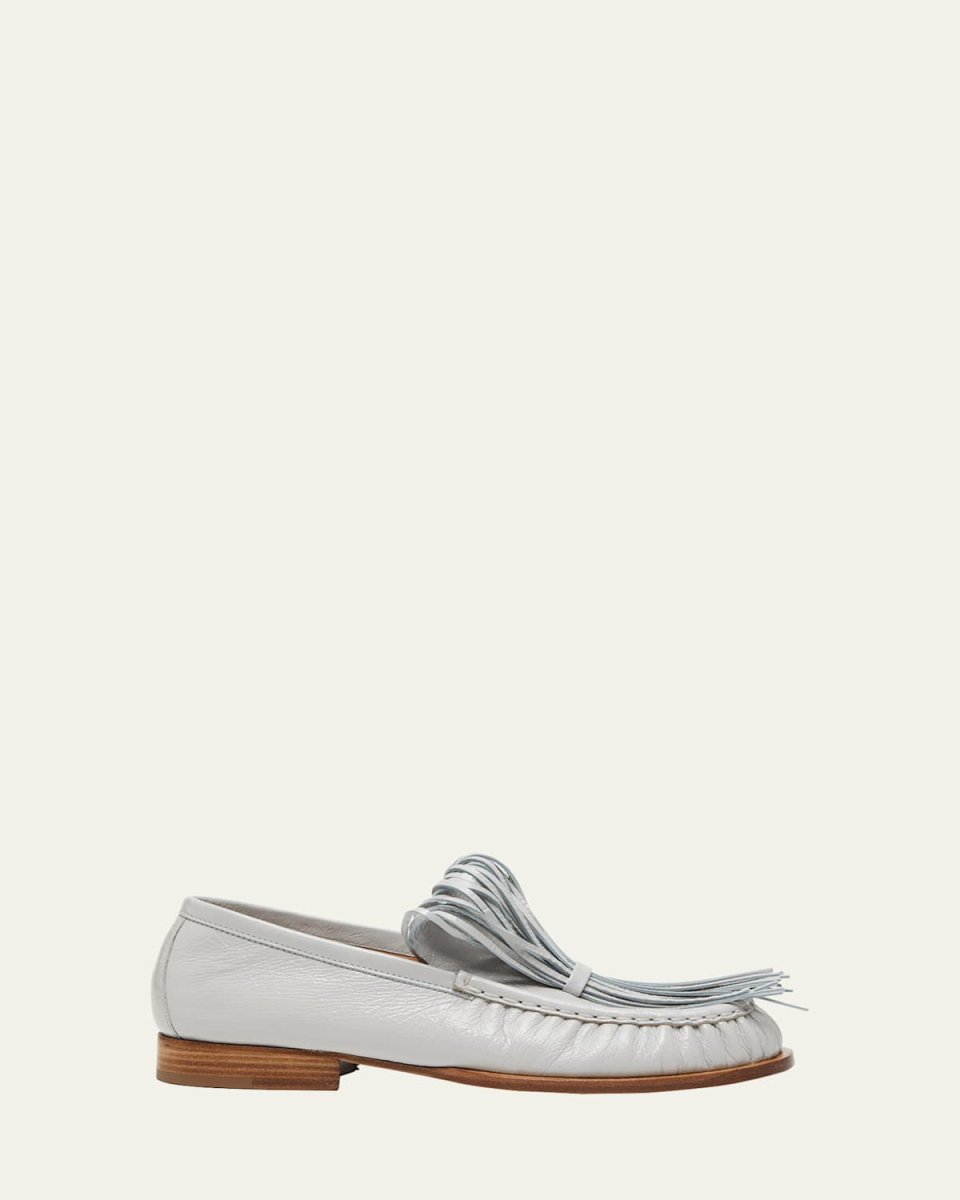 Calfskin Fringe Slip-On Loafers