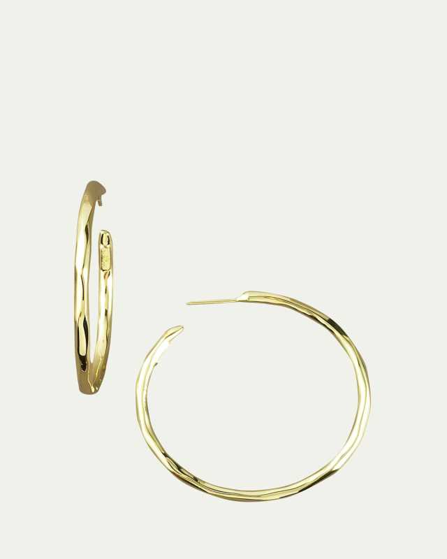 Large Faceted Hoop Earrings in 18K Gold