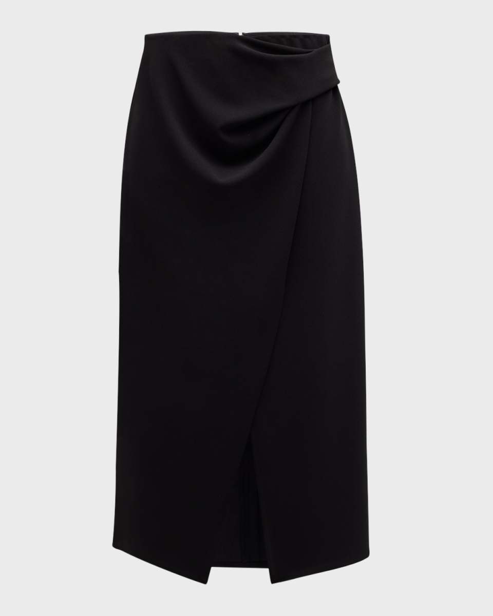 Waldorf Faux-Wrap Midi Skirt